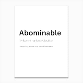 Abominable Definition Meaning Stampe su tela