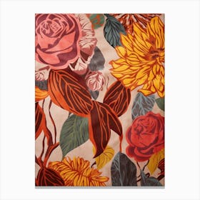 Fall Botanicals Rose 1 Canvas Print