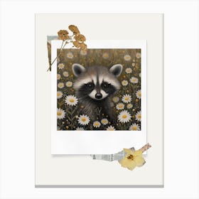 Scrapbook Baby Raccoon Fairycore Painting 1 Canvas Print