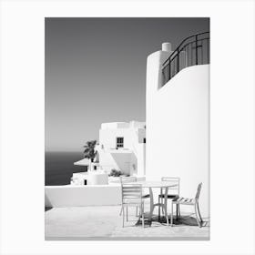 Ibiza, Spain, Mediterranean Black And White Photography Analogue 1 Canvas Print