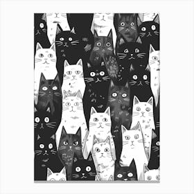 Perfectly Repeatable Artwork With Cute Cat Faces 76 Canvas Print