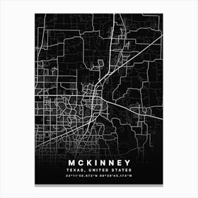 McKinney Texas USA Black Map Canvas Print