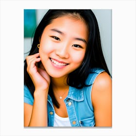 Asian Girl Smiling -Reimagined Canvas Print