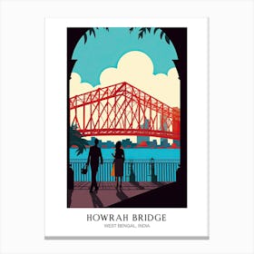 Howrah Bridge, West Bengal, India Colourful 4 Travel Poster Canvas Print