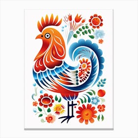 Scandinavian Bird Illustration Chicken 3 Canvas Print