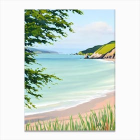 Blackpool Sands, Devon Contemporary Illustration 2  Canvas Print