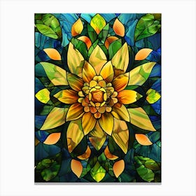 Colorful Stained Glass Flowers 25 Canvas Print