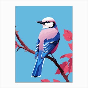 Minimalist Blue Jay 1 Illustration Canvas Print