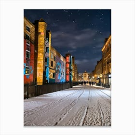 Swedish City At Night Canvas Print