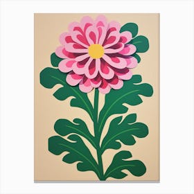 Cut Out Style Flower Art Chrysanthemum 4 Canvas Print