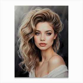 Portrait Of A Beautiful Woman 1 Canvas Print