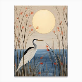 Bird Illustration Great Blue Heron 4 Canvas Print