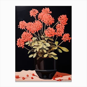 Bouquet Of Stonecrop Flowers, Autumn Fall Florals Painting 2 Canvas Print