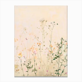 Wildflowers - Soft Colors Painting Landscape. Delicate Illustration Canvas Print