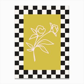 Modern Checkered Flower Poster  5 Canvas Print