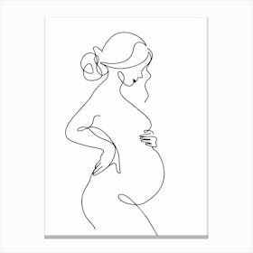 Pregnant Woman Drawing Canvas Print