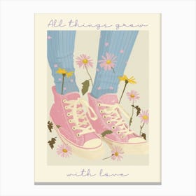 All Things Grow With Love Spring Flowers And Sneakers 7 Canvas Print