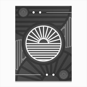 Abstract Geometric Glyph Array in White and Gray n.0046 Canvas Print