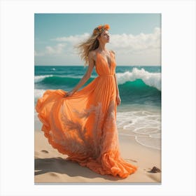 Orange Dress Canvas Print