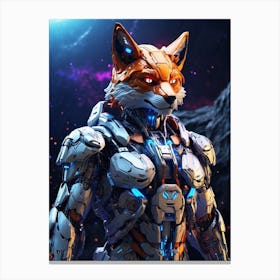 Fox In Cyborg Body #2 Canvas Print