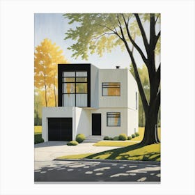 Minimalist Modern House Illustration (6) Canvas Print