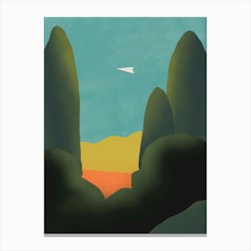 Landscape With A Plane Canvas Print