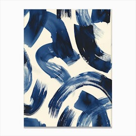 Blue Brushstrokes 3 Canvas Print