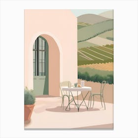 Table And Chairs On A Terrace Canvas Print