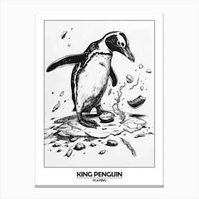 Penguin Playing Poster 4 Canvas Print