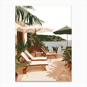 Illustration Of A Beach Canvas Print