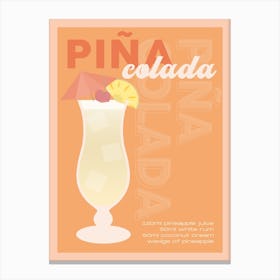 Orange Piña Colada Cocktail Canvas Print