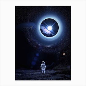 Astronaut Space Black Hole Canvas Print