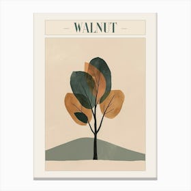 Walnut Tree Minimal Japandi Illustration 2 Poster Canvas Print