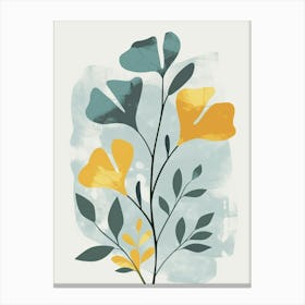 Ginkgo Tree Flat Illustration 3 Canvas Print