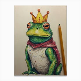 Frog With Crown 8 Canvas Print