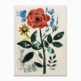 Painted Florals Rose 10 Canvas Print