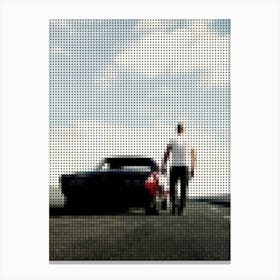 Fast Furious 6 In A Pixel Dots Art Style Canvas Print