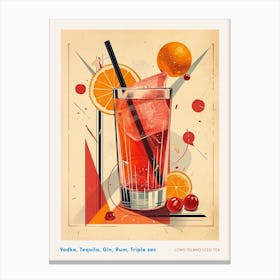 Art Deco Long Island Iced Tea 3 Poster Canvas Print