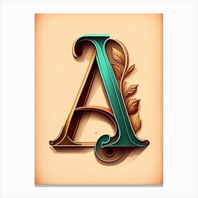 A, Letter, Alphabet Retro Drawing 1 Canvas Print