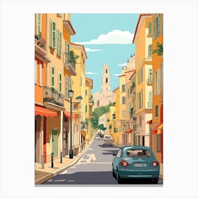 Nice, France, Graphic Illustration 4 Canvas Print