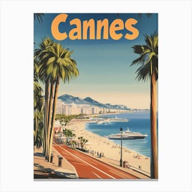 Aihrgdesign A Vintage Travel Poster Of Cannes 1 Canvas Print