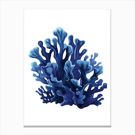 Blue Coral Isolated On White Background Canvas Print