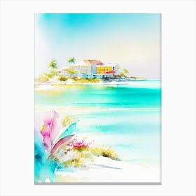 Great Exuma Bahamas Watercolour Pastel Tropical Destination Canvas Print