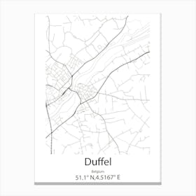 Duffel,Belgium Minimalist Map Canvas Print