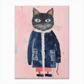 Playful Illustration Of Cat For Kids Room 4 Canvas Print