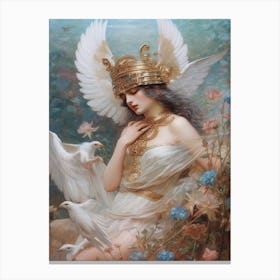 Athena, Mythology Rococo Painting Canvas Print