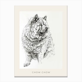 Chow Chow Dog Line Sketch 3 Poster Canvas Print
