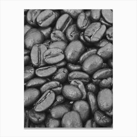 Black And White Coffee Beans Canvas Print