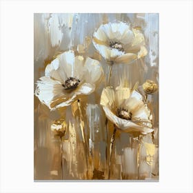 White Poppies 9 Canvas Print