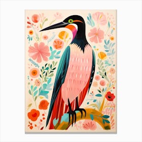 Pink Scandi Cormorant 3 Canvas Print